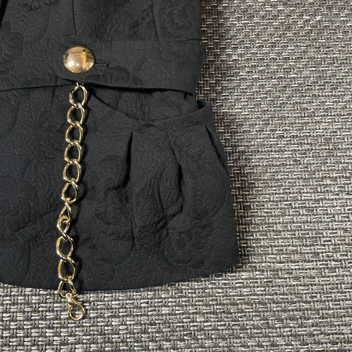 루이사스파그놀리 블랙 플라워패턴 골드체인 반팔 자켓 상품이미지5