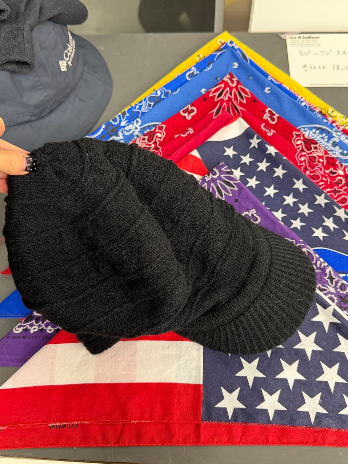 일본빈티지 주름 니트 캡모자 상품이미지4