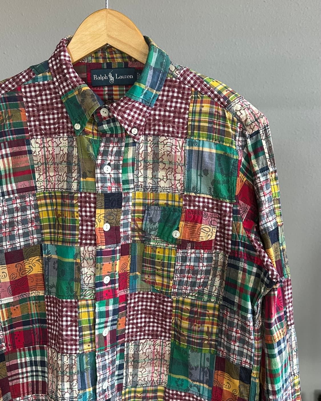 [M]폴로 랄프로렌 마드라스 패치워크 셔츠 상품이미지3