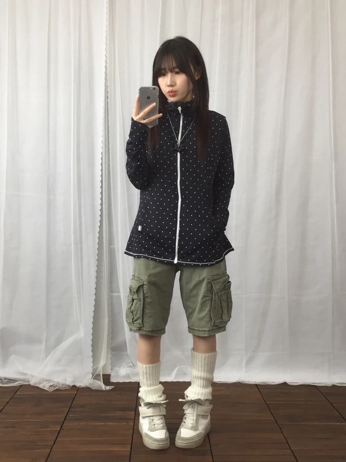 Mizuno Navy Dot UV Zip Hoodie 상품이미지1
