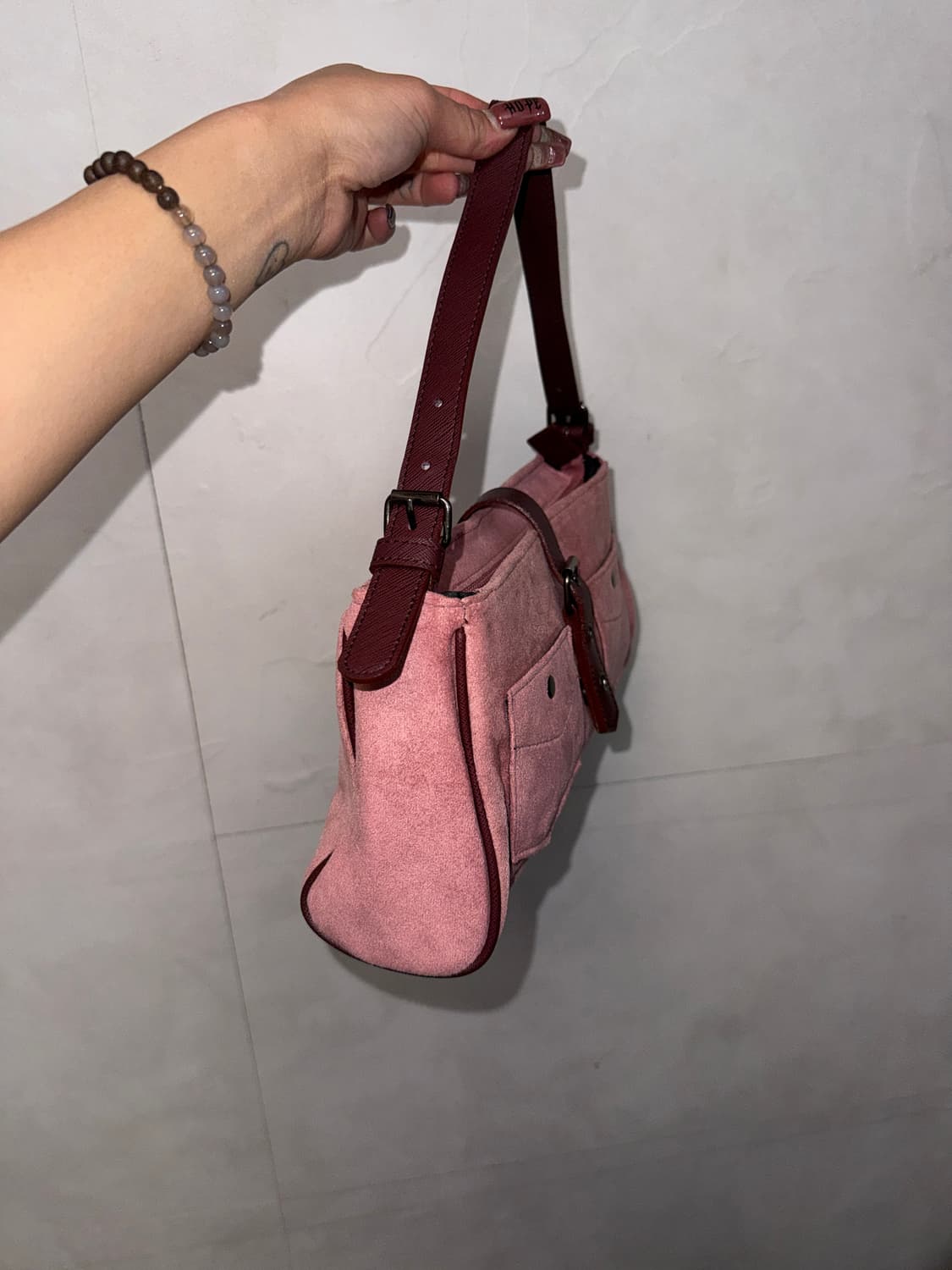 ESCADA indi pink suede pocket 숄더백 상품이미지3