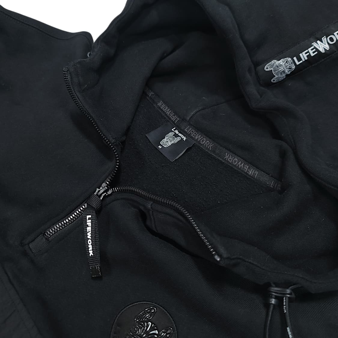 [M] 라이프워크 블랙 우븐패치 반집업 기모 후드 아노락 상품이미지9
