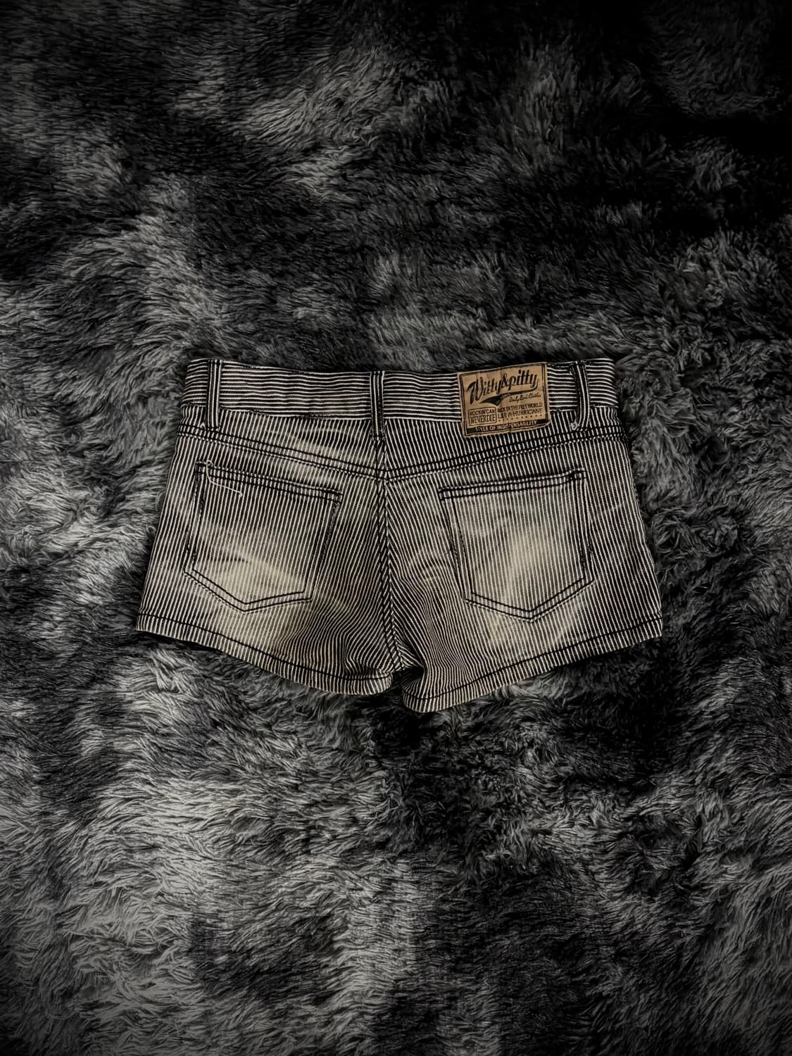 흑청 스트라이프 워싱 숏팬츠 상품이미지2