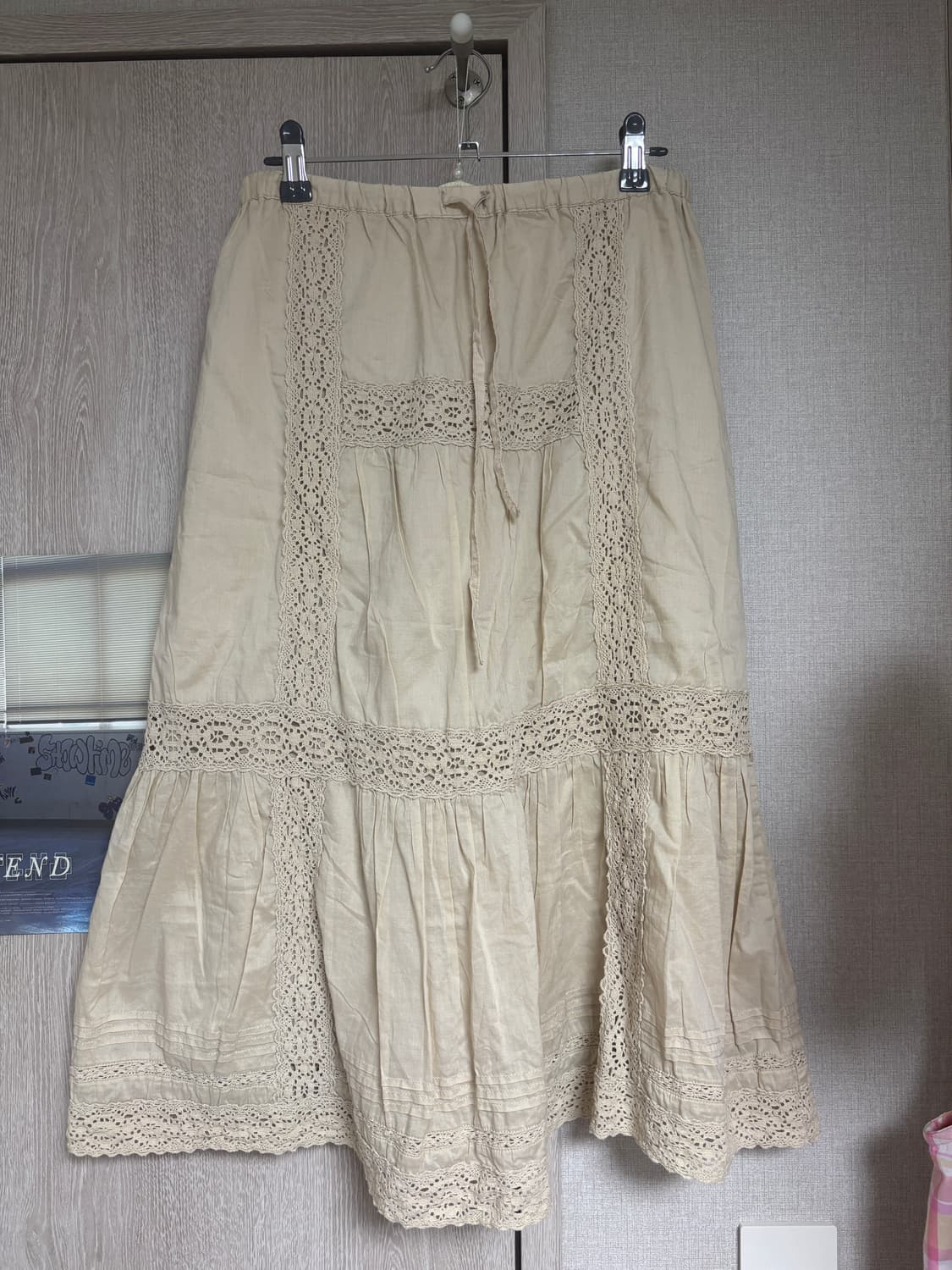 빈티지 모리걸 베이지 크로셰 스커트 상품이미지1