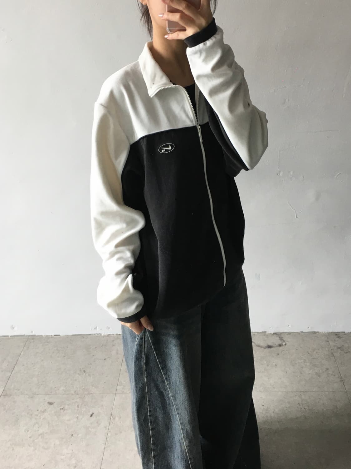 나이키 배색 플리스집업 상품이미지2