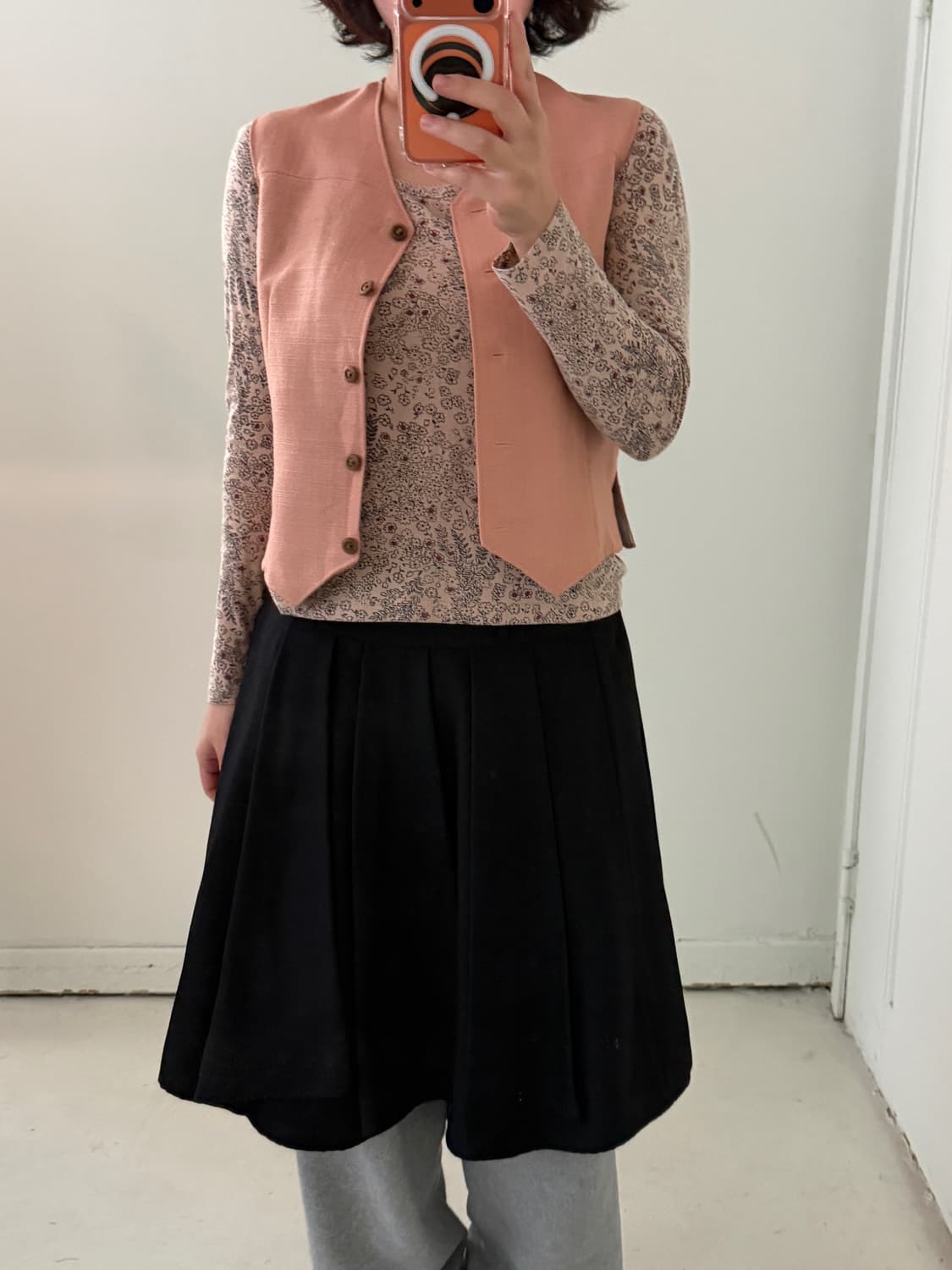 일본빈티지 핑크브라운 베스트 상품이미지4