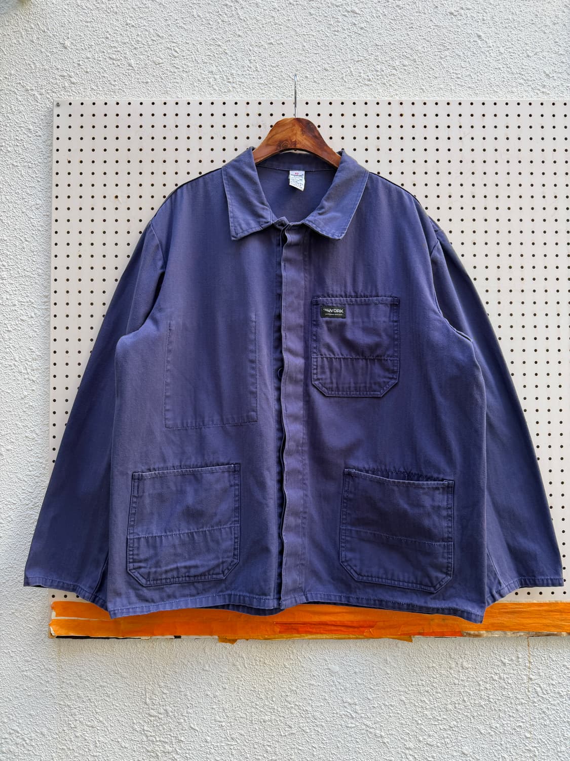 OLD EURO HBT FADED NAVY 헤링본트윌코튼 워크자켓 상품이미지1