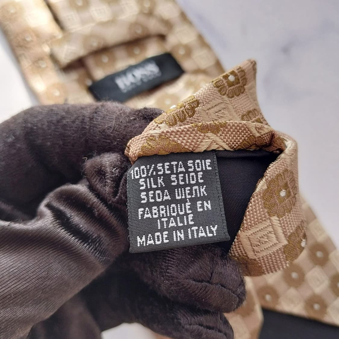 휴고보스 실크 브라운 자카드 넥타이 9.2cm A+등급 K1855
 상품이미지10