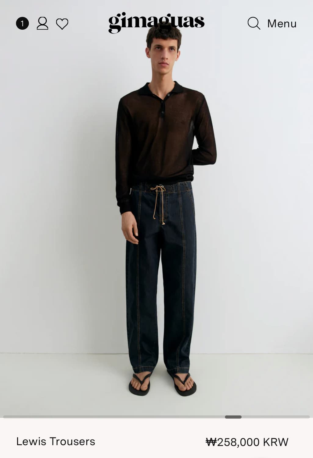 [38,40,42]기마구아스 Lewis 루이스 데님 팬츠 상품이미지10