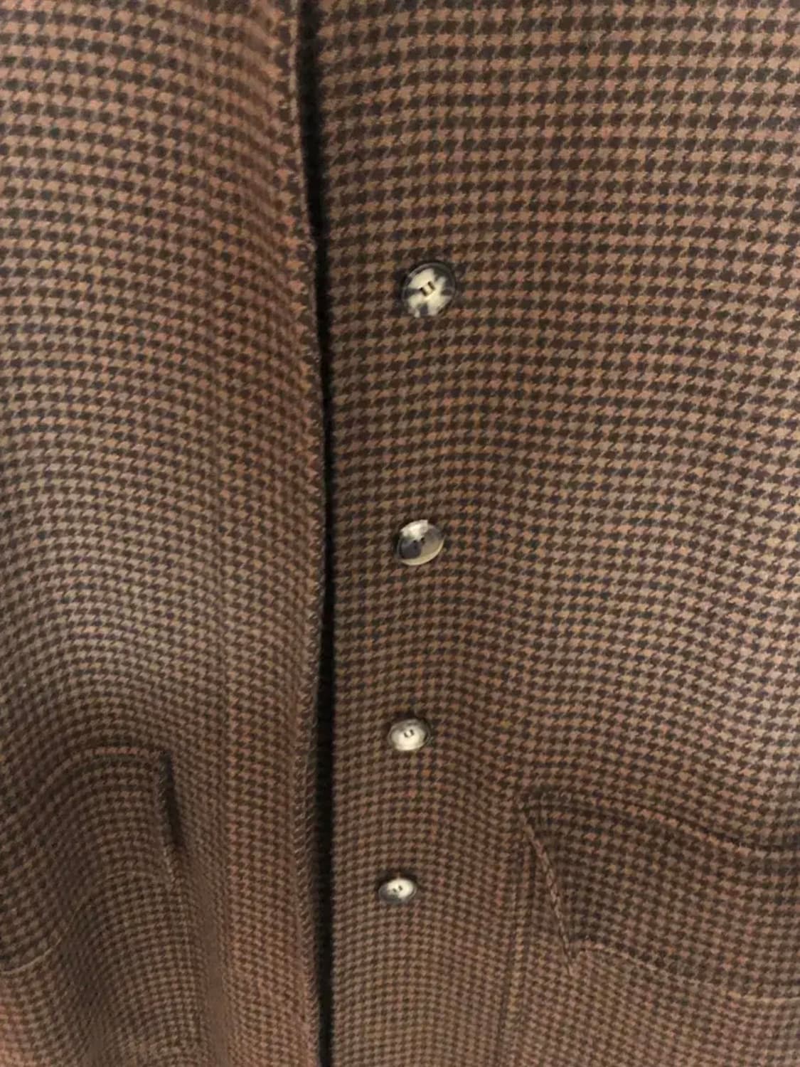 핸드메이드 히든 싱글 코트 (브라운 체크) 상품이미지3