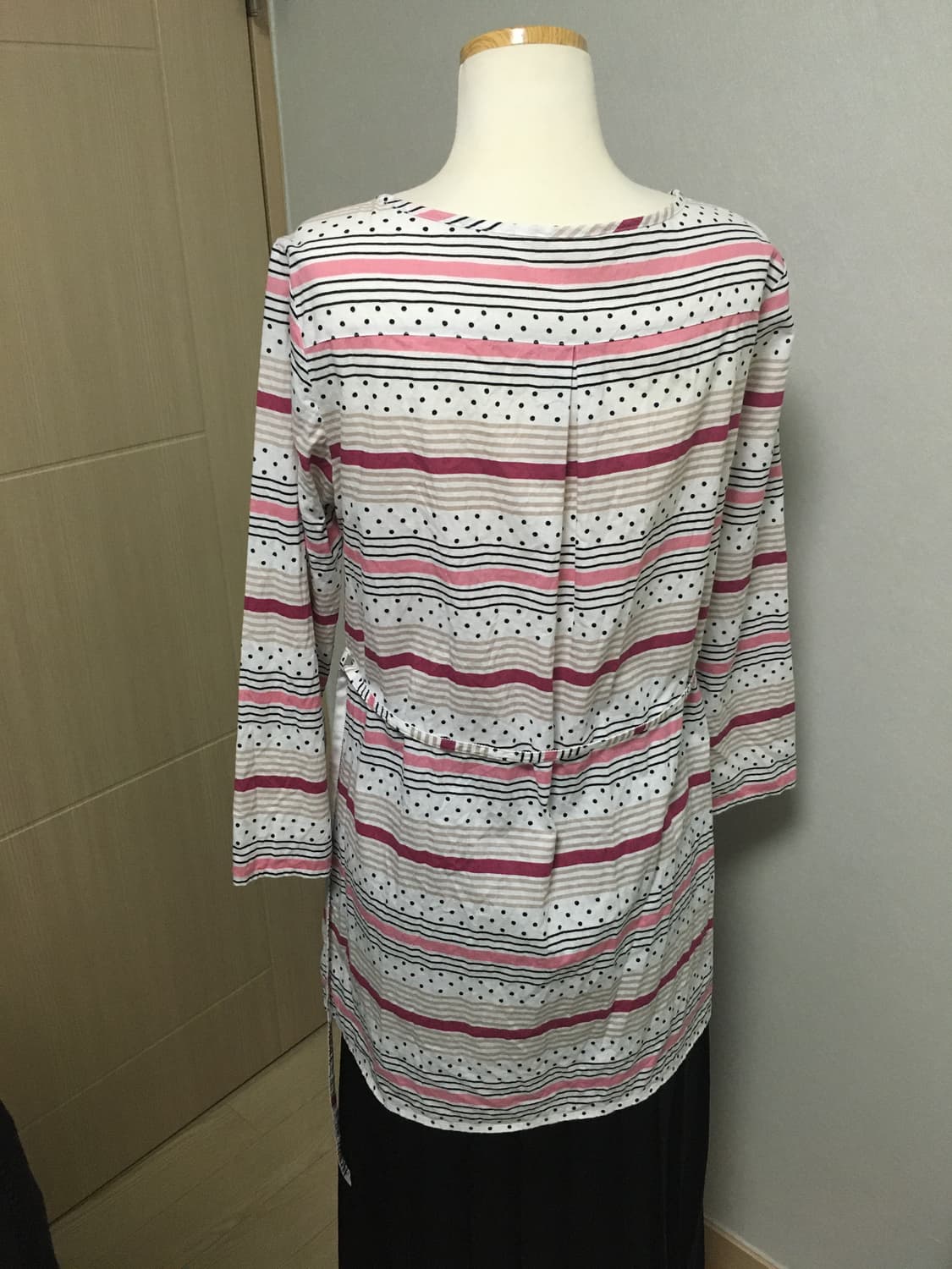 일본빈티지 플리츠 도트 블라우스 원피스 레이어드 상품이미지2