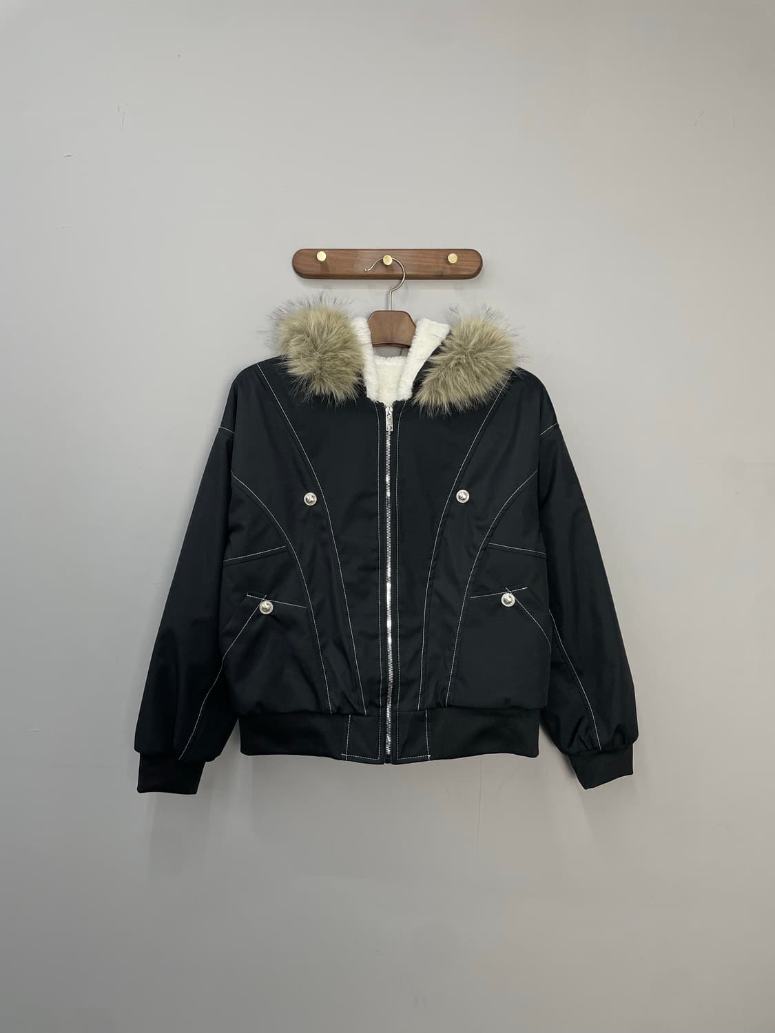 빈티지 후드 퍼 자켓 (털부착가능) H2008 상품이미지2