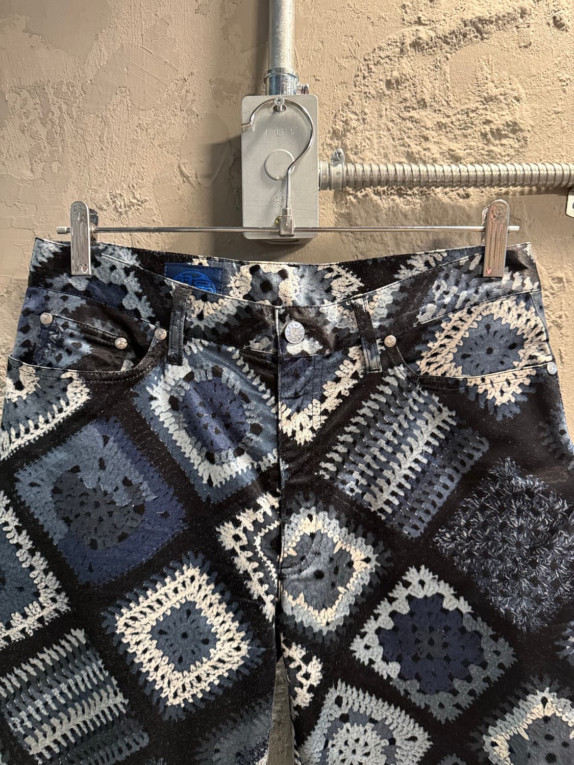 29인치 겐조진스 KENZO JEANS 패턴 팬츠 블루 믹스 상품이미지4