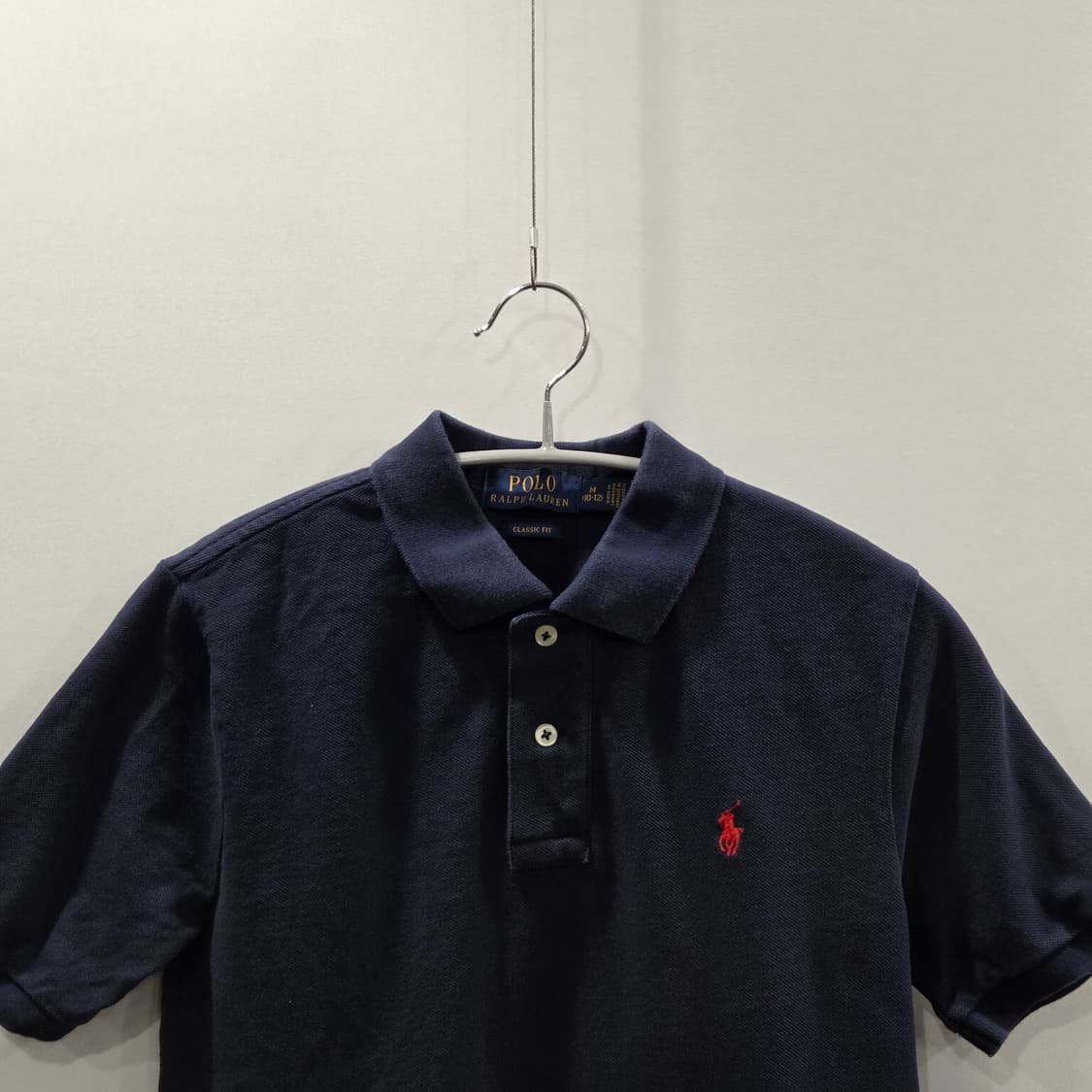 폴로랄프로렌 키즈 피케 카라 반팔티 네이비 M/10/12 상품이미지2