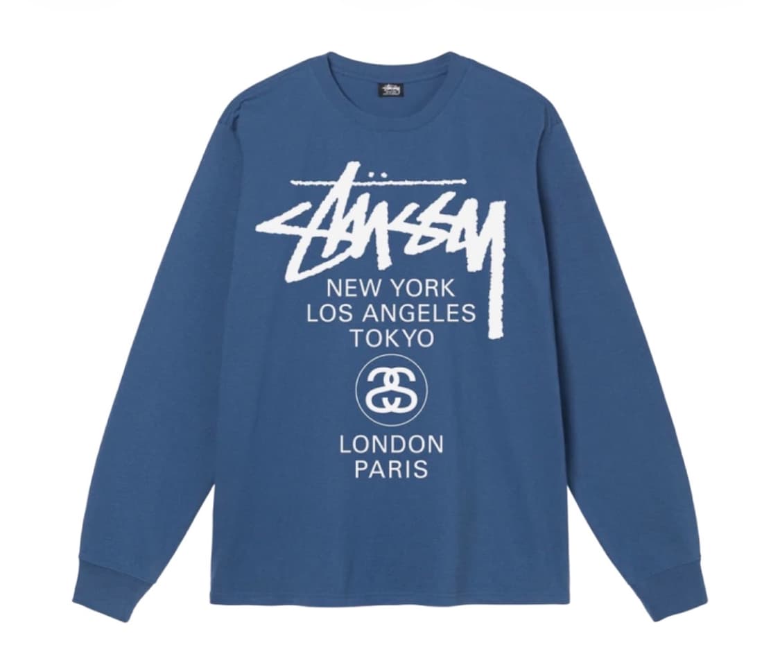 스투시 월드투어 롱슬리브 미드나잇 L 상품이미지1
