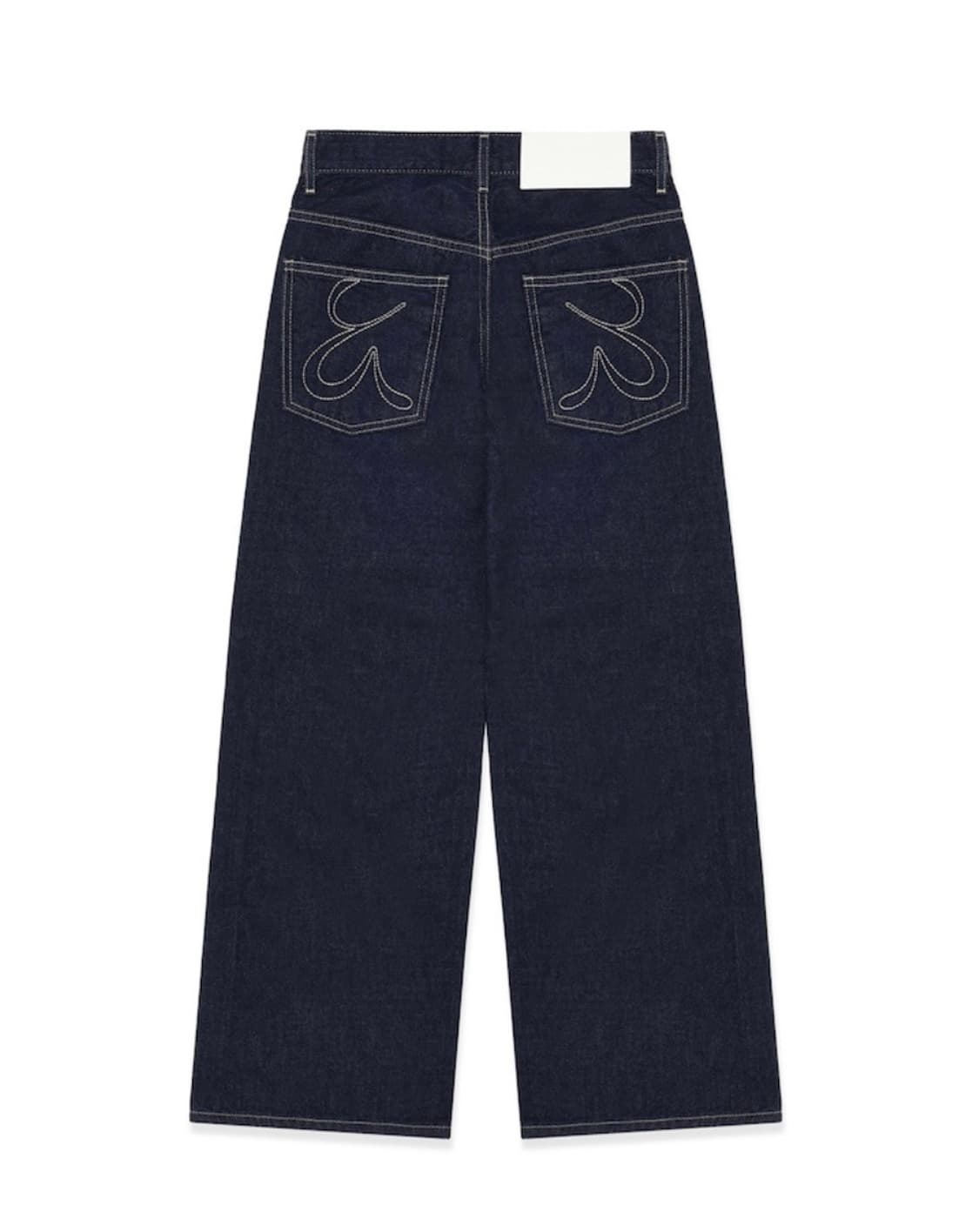 글로니 901 로우라이즈 와이드 데님 진 딥블루 레그 자수 청바지 네이비 상품이미지3
