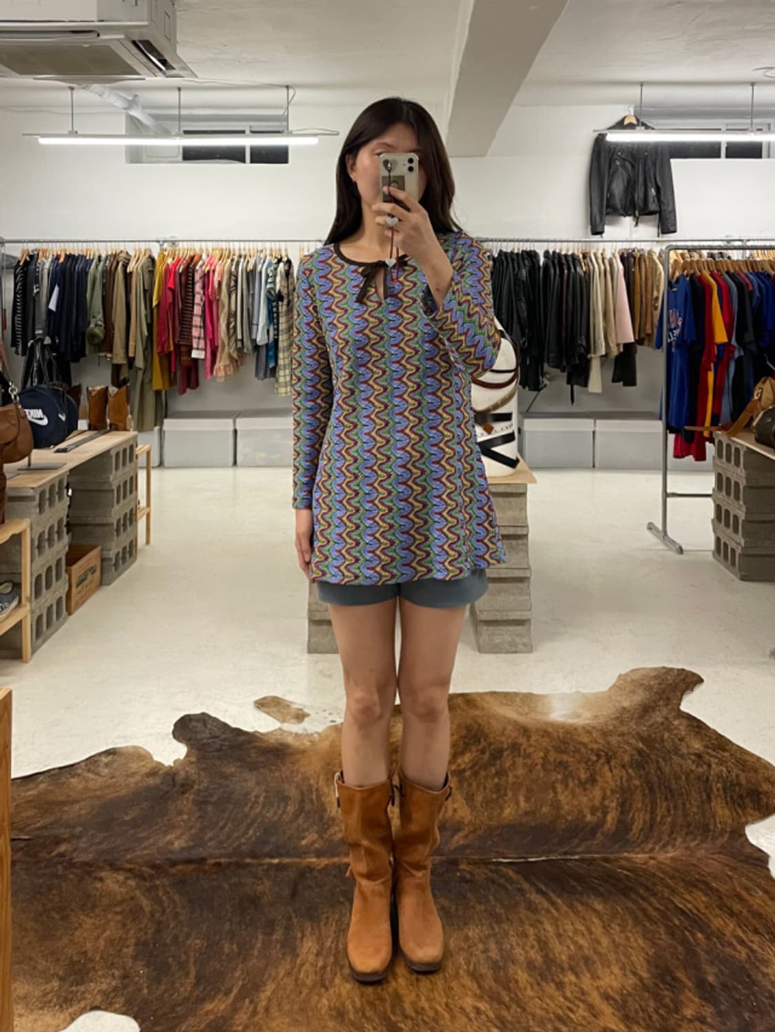 MICHEL KLEIN psychedelic crochet blouse  상품이미지1