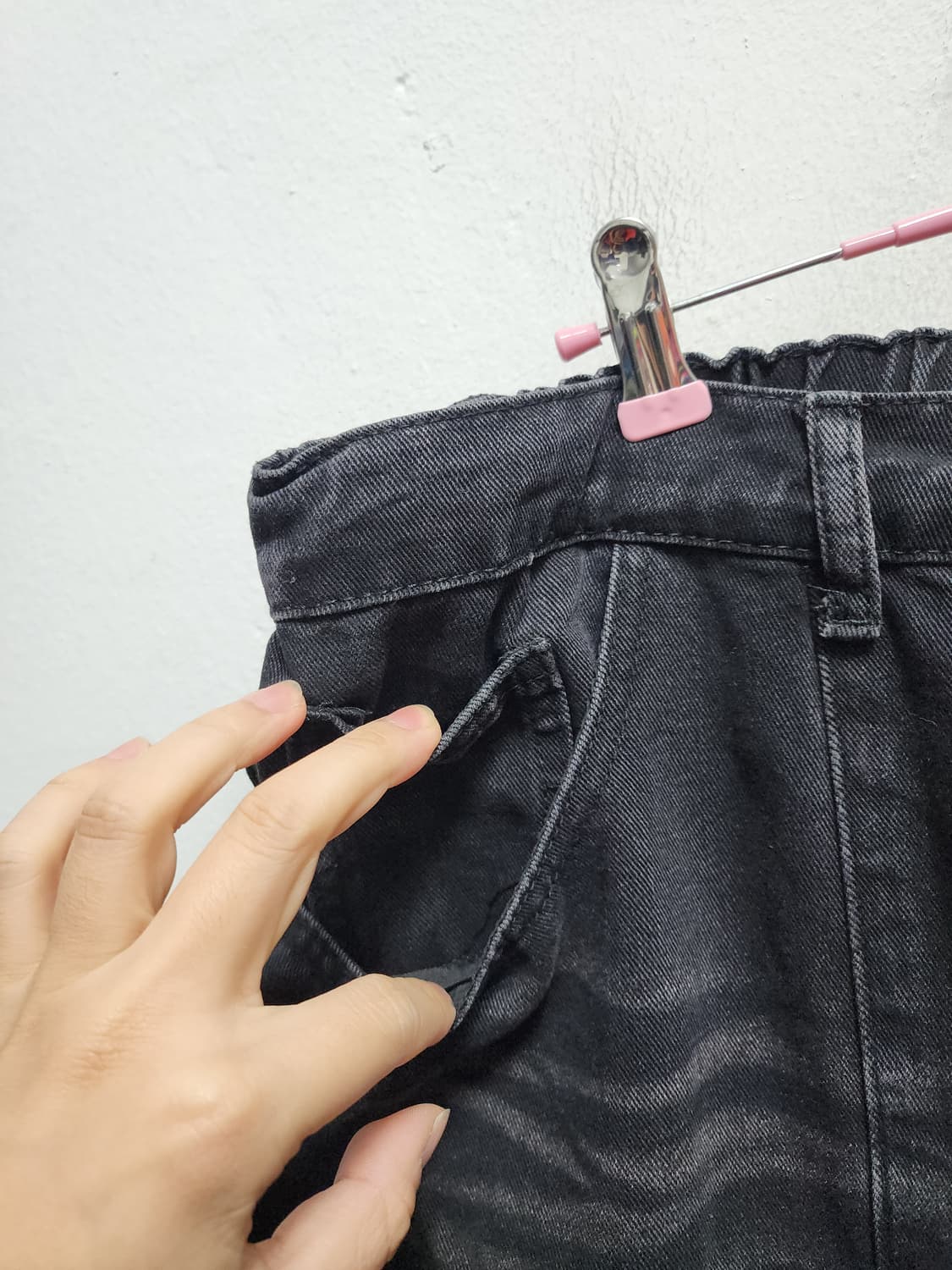 SHEIN 흑청 데님 벌룬팬츠 상품이미지3