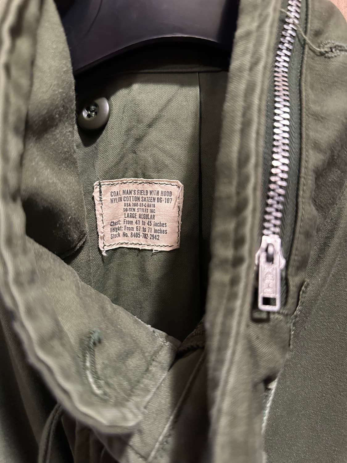 [2세대/오리지널] M65 필드자켓 2세대 은지퍼 Large 레귤러 상품이미지5