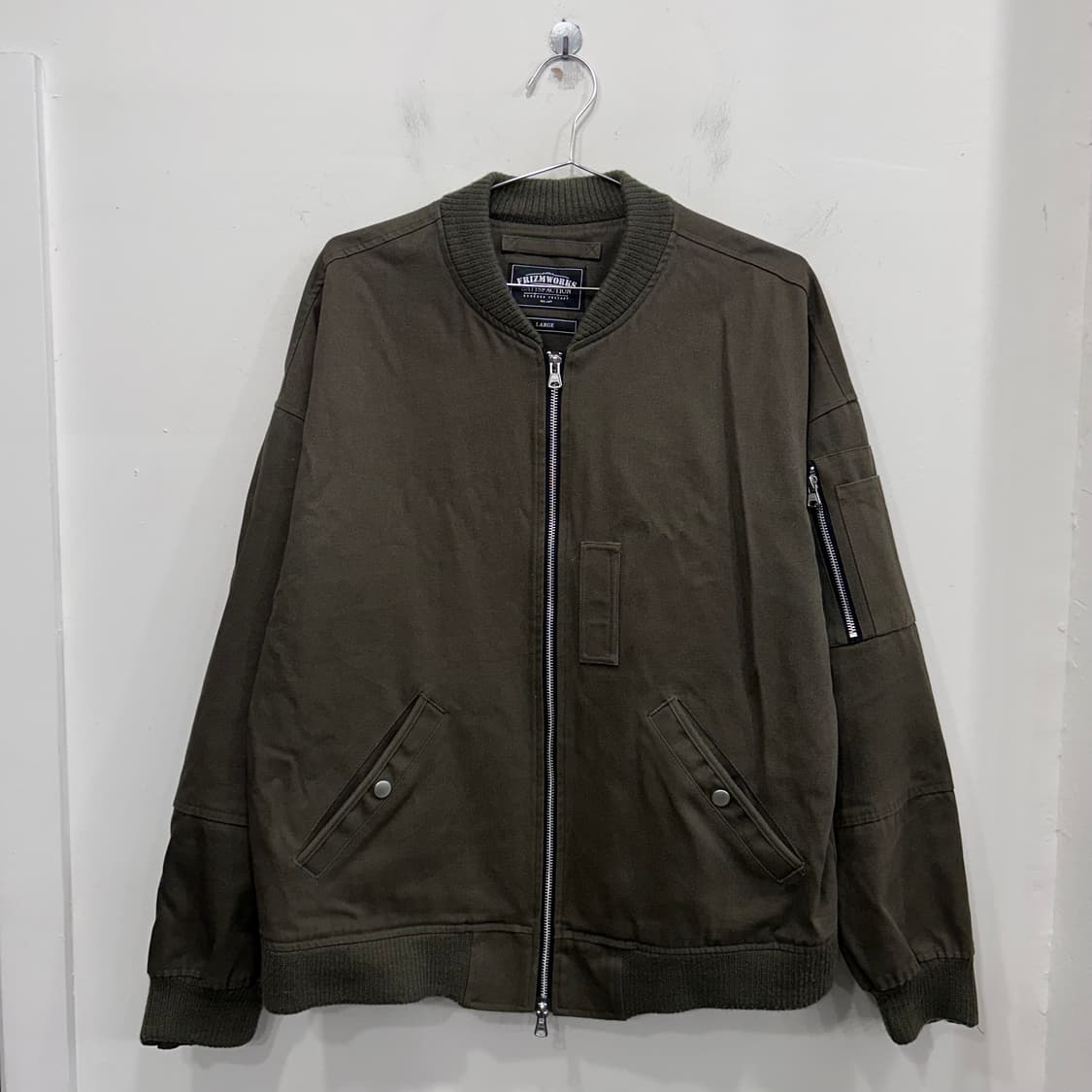 프리즘웍스 숄카라 캔버스 워크 봄버자켓 상품이미지2