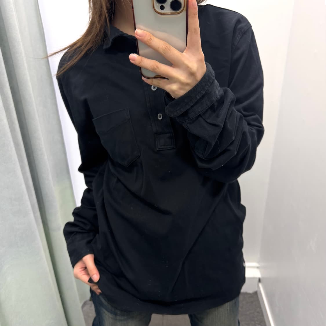 폴로 블랙 슬림핏 카라 티셔츠 상품이미지2