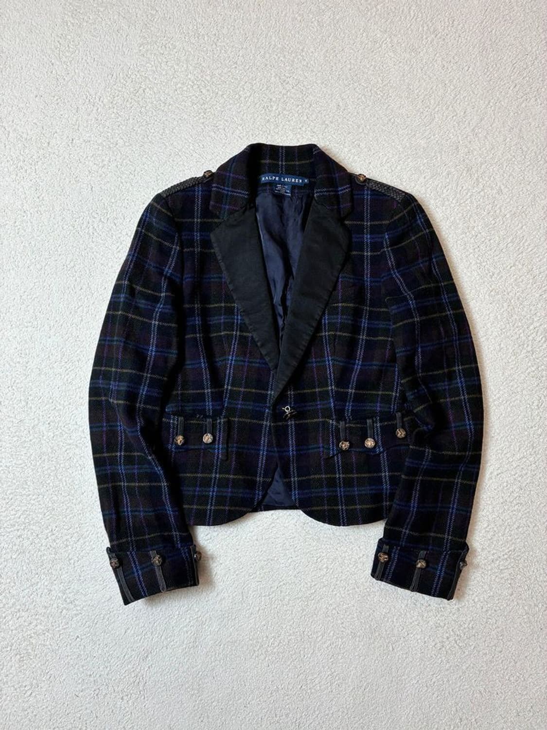 폴로 랄프로렌 00's 램스울 크롭 체크 블레이저 PN6875 상품이미지1