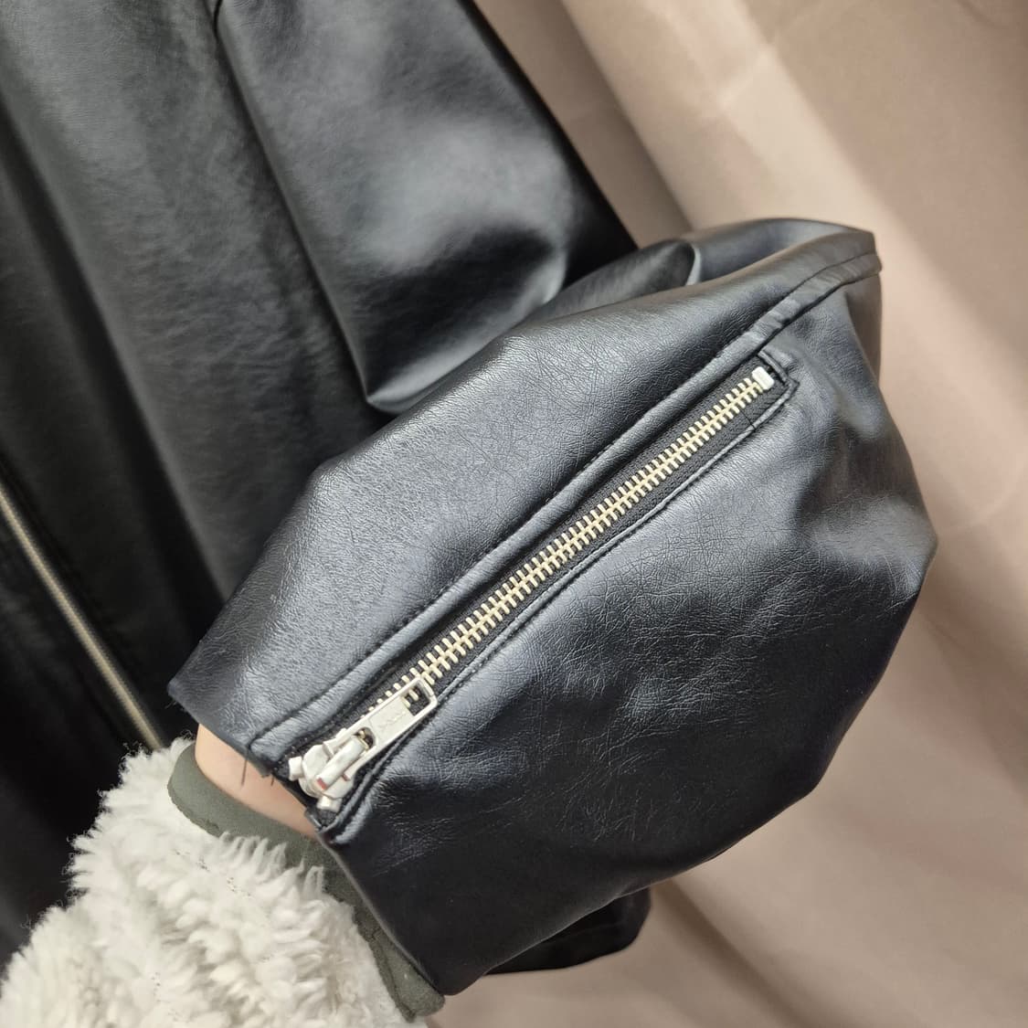 에잇세컨즈 레더 스타일 자켓 2XL 상품이미지5