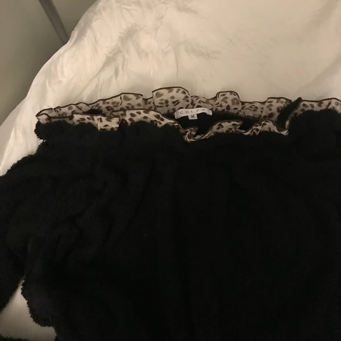 Colza 콜자 오네갸루 레오파드 레이어드 양털 니트 상품이미지5