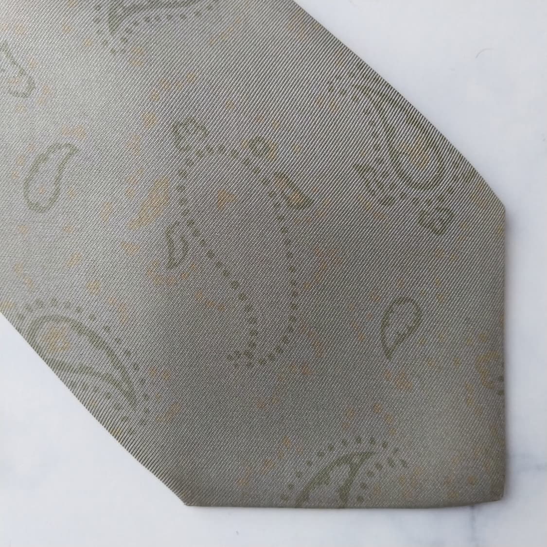 에르메네질도 제냐 실크 올리브 패턴 넥타이 9.5cm A등급 K2091
 상품이미지5