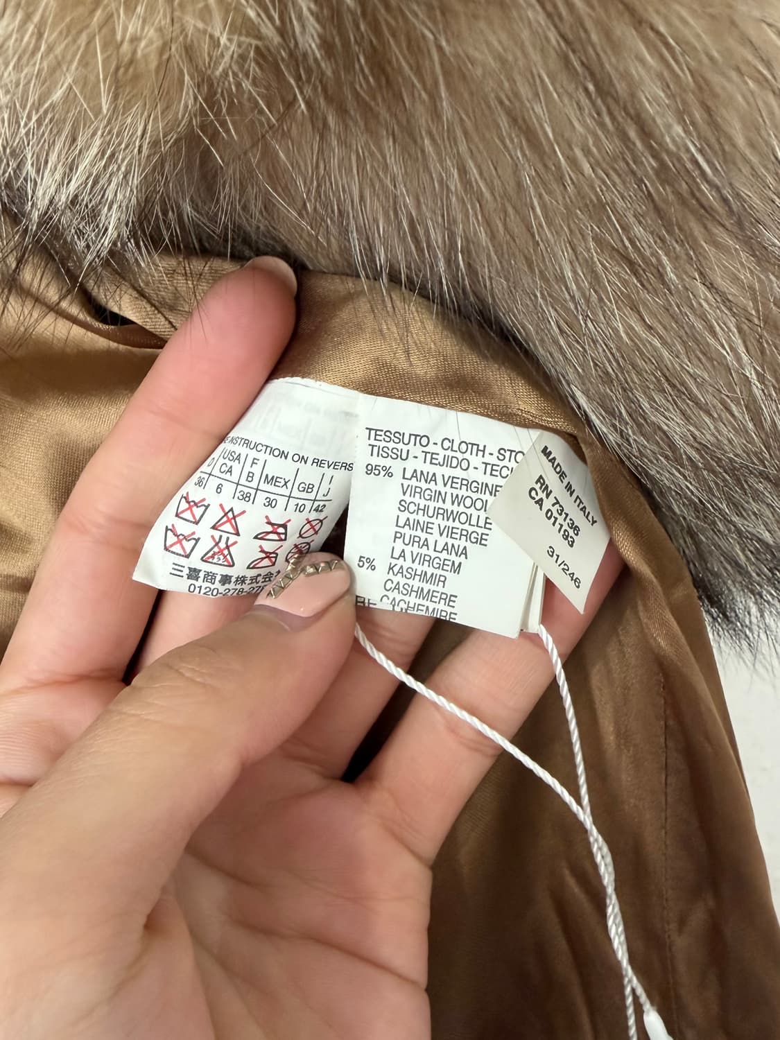 MARELLA by Max Mara 폭스퍼 트리밍 코트 상품이미지5