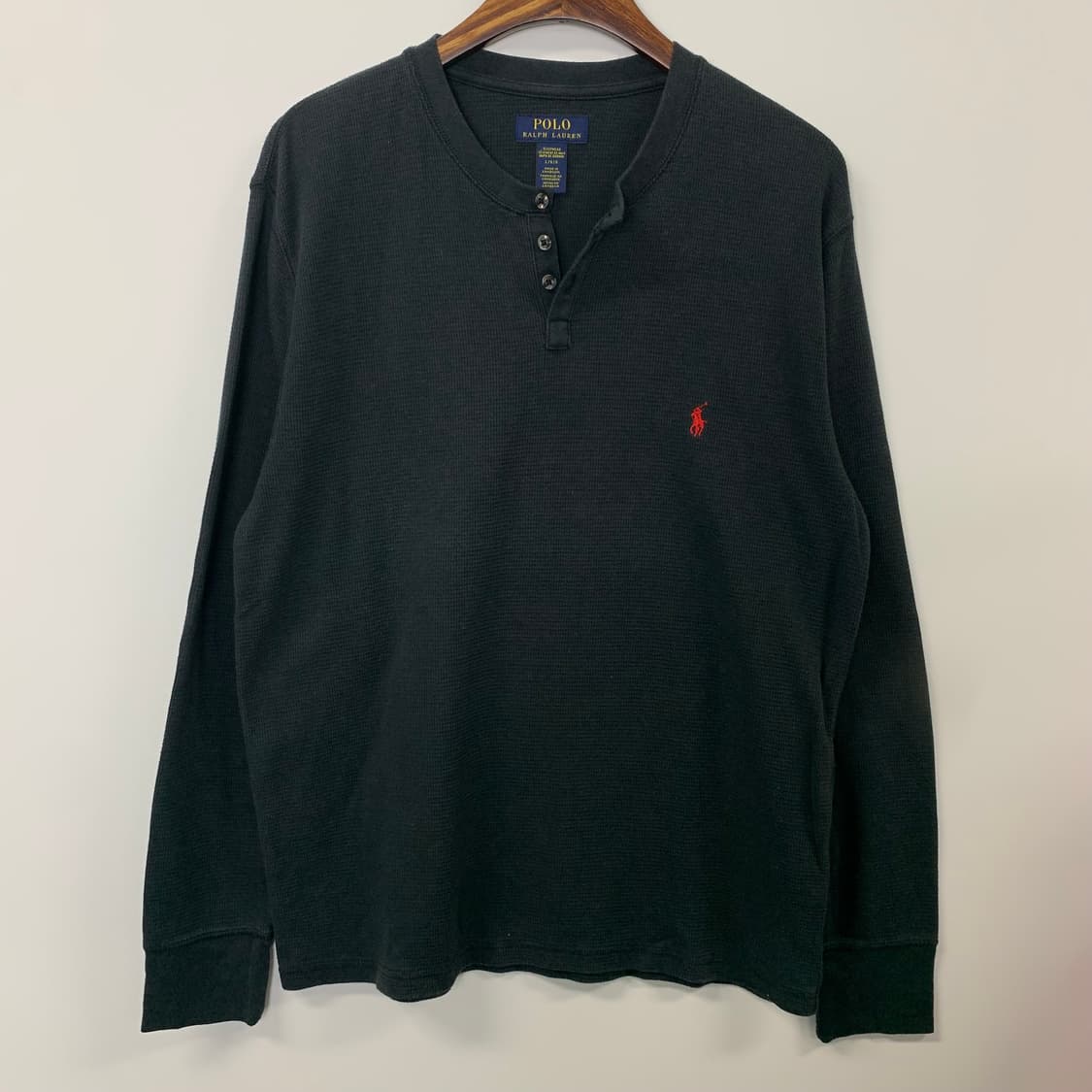 폴로 랄프로렌 신형 블랙 헨리넥 와플 니트 상품이미지2