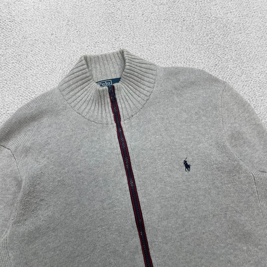 폴로 랄프로렌 포니 로고 니트 집업 그레이 상품이미지2