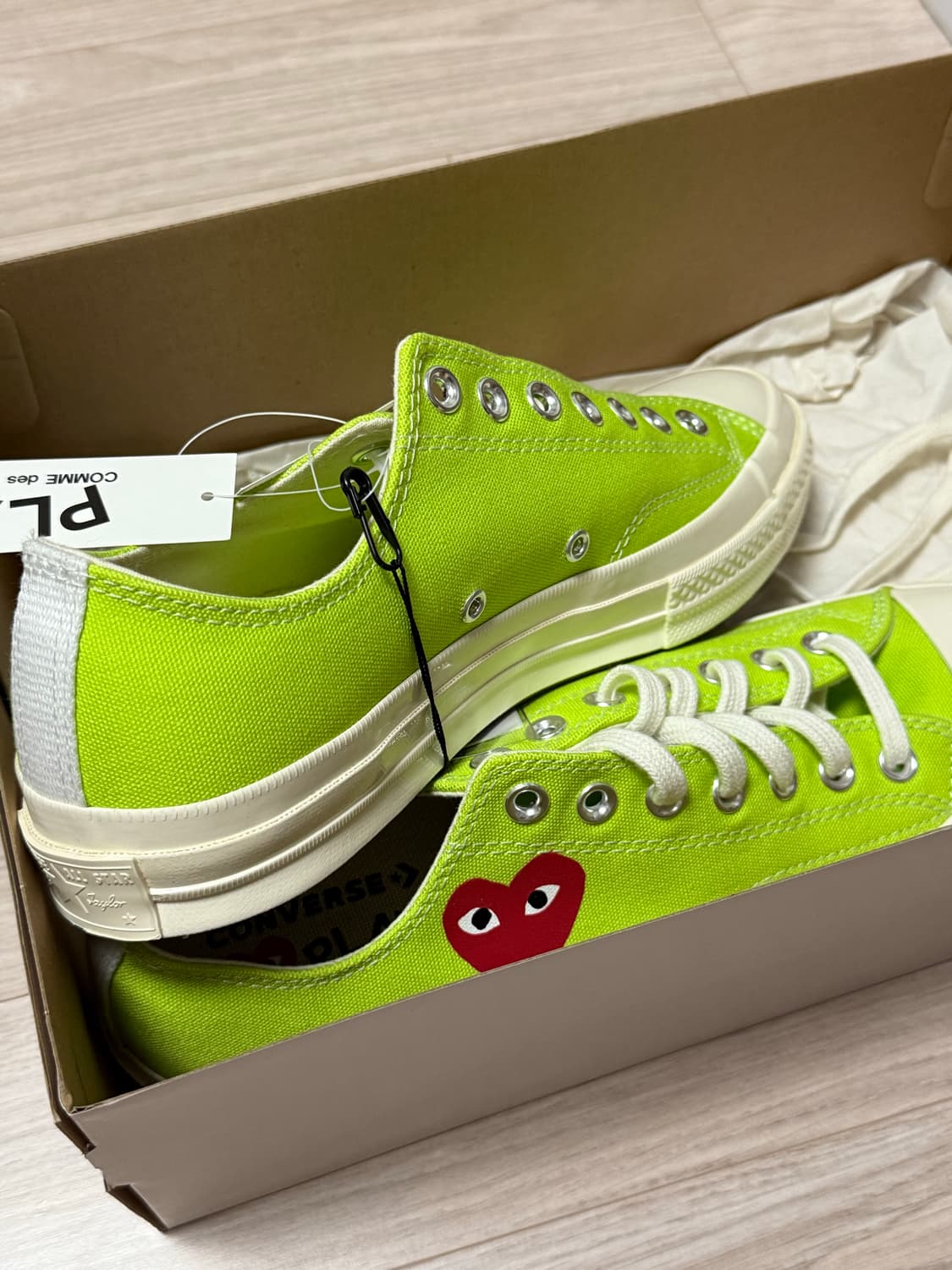 (새상품) 꼼데 컨버스 브라이트 그린 275mm 상품이미지1