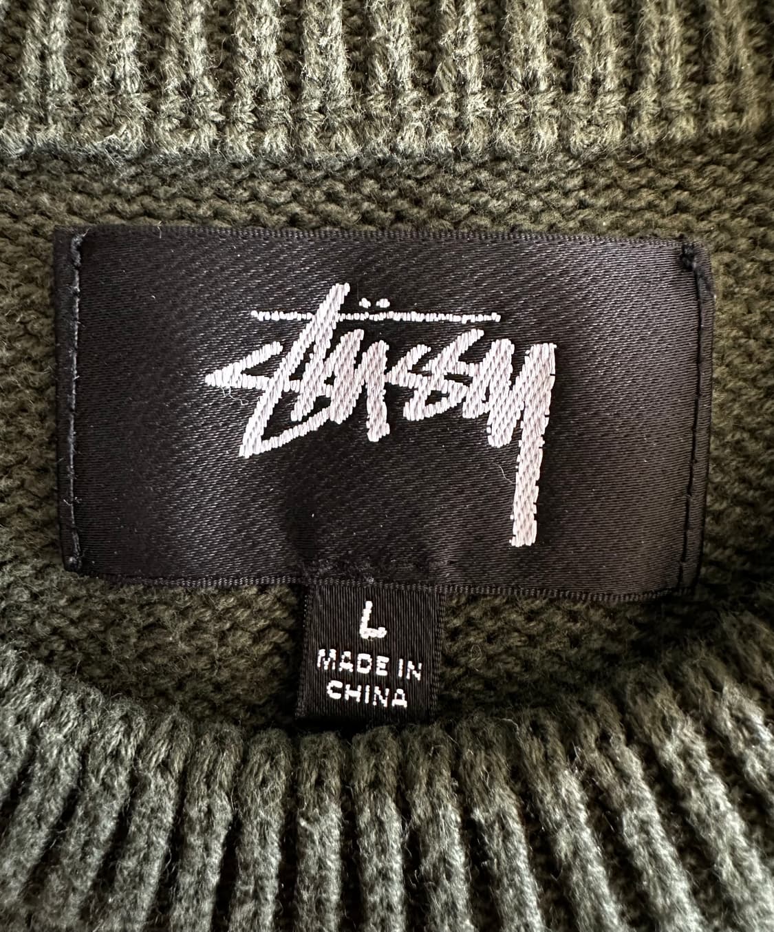 스투시 컬리 S 니트 스웨터 L 그린 상품이미지5