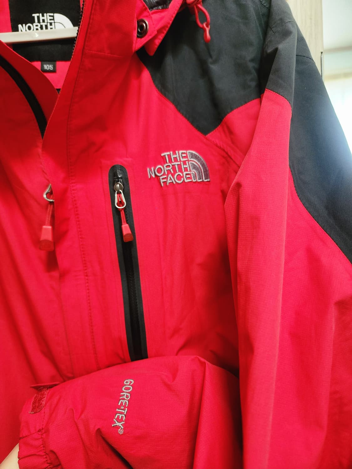 노스페이스 고어텍스 자켓 105/ 레드 블랙 바람막이 상품이미지2