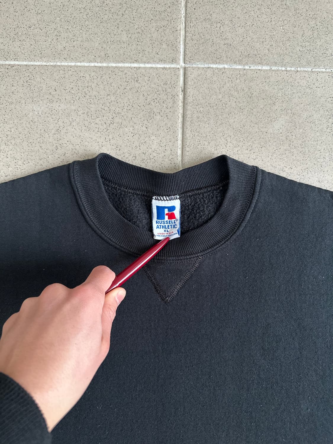 90s 빈티지 러셀 스웻셔츠 블랙 XL USA 상품이미지6