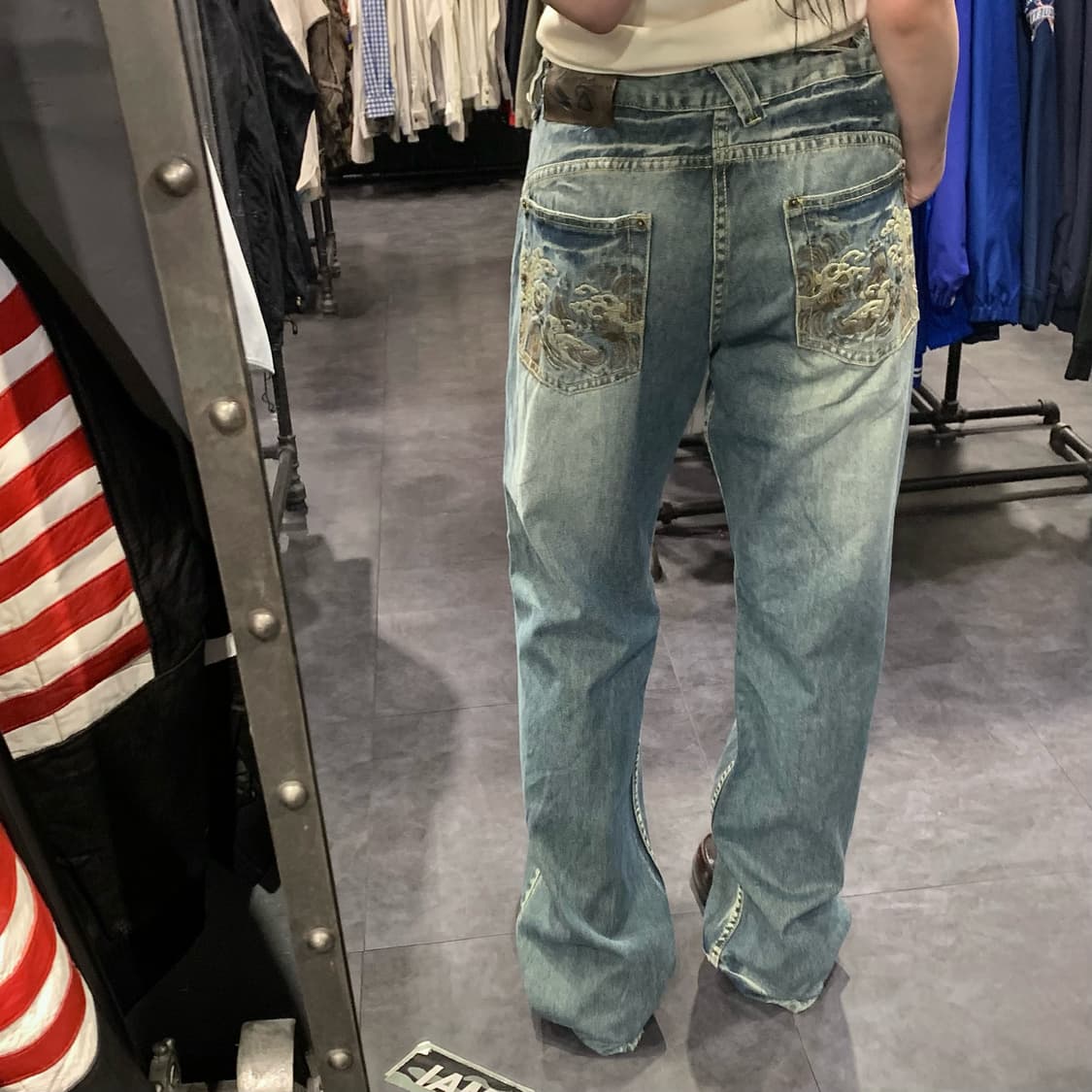 [IM] BIG SPADE 자수 포켓 데님 팬츠 워싱 중청 상품이미지7