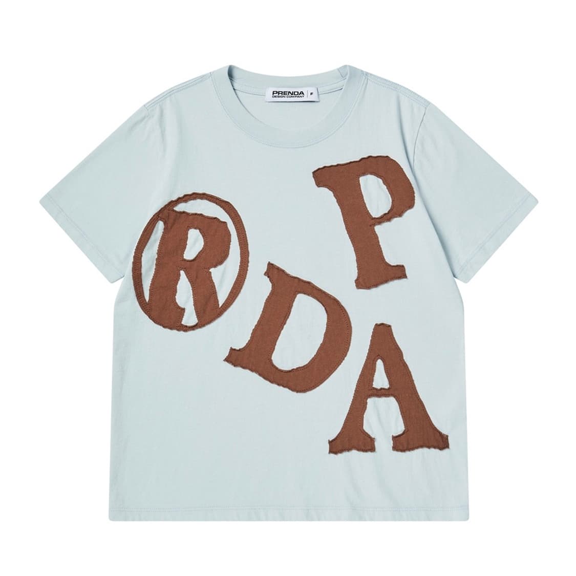 프렌다 빅패치 크루넥 반팔 티셔츠 스카이블루 상품이미지2