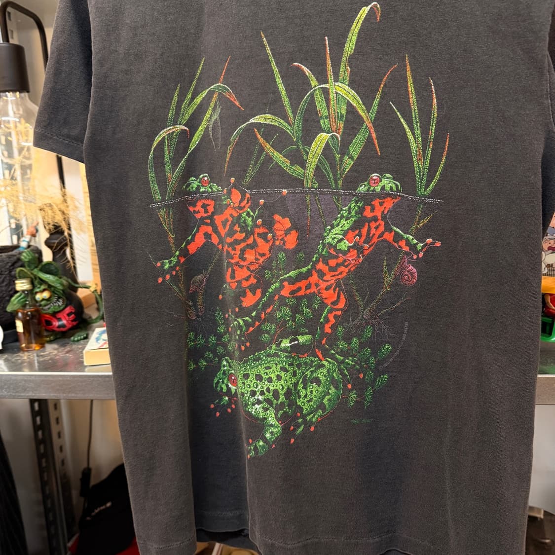 90S 미국빈티지 페이딩 개구리 티셔츠 싱글스티치 S 상품이미지2