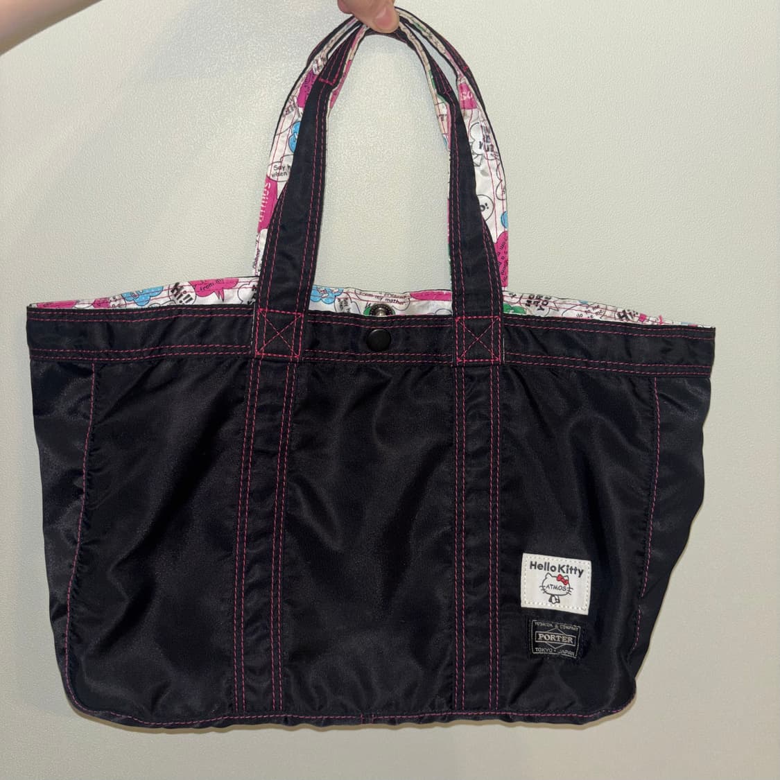 x Hellokitty - tote bag (BLK) 헬로키티 포터 상품이미지1