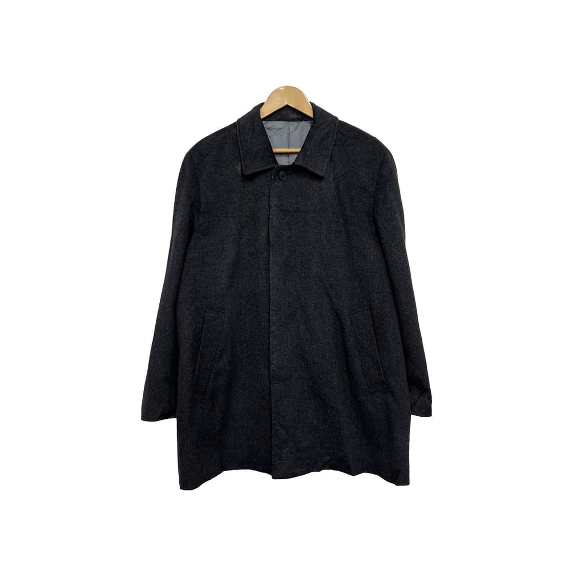 일본 빈티지 캐시미어 블렌드 차콜 발마칸 코트 상품이미지1