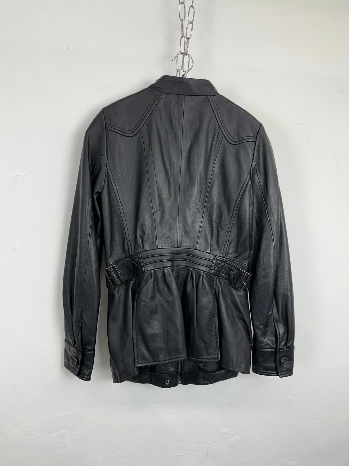 Italian Lambskin Gimmick Zip Leather Jac 상품이미지10