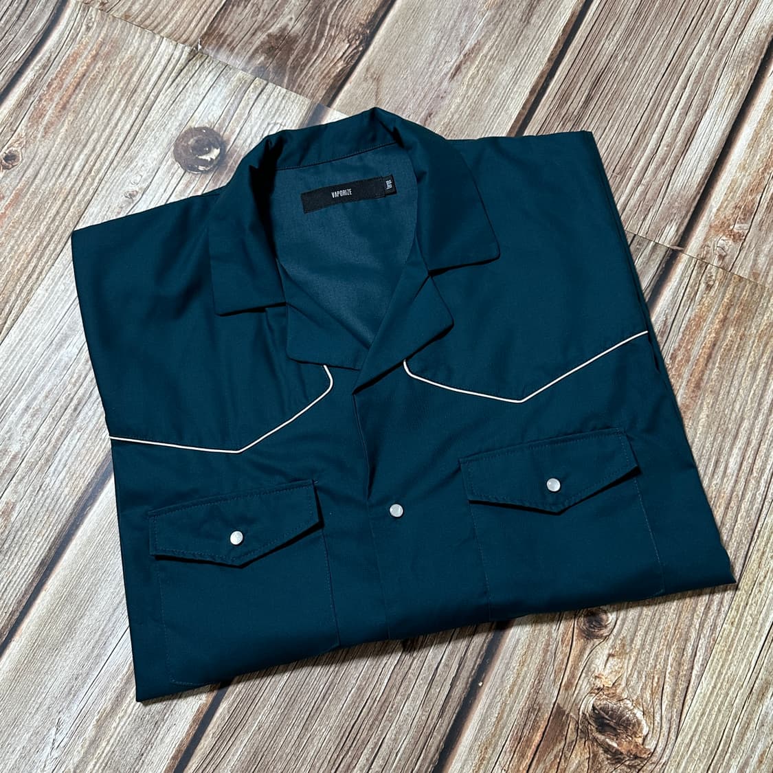 빔즈 Vaporize 웨스턴 반팔 셔츠 그린 색상 L사이즈 상품이미지6