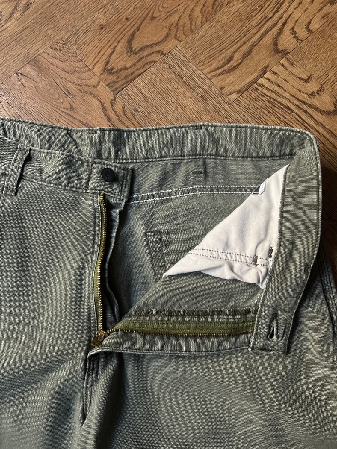 [36]칼하트FR 모스그린 싱글니 라이트 캔버스 워크팬츠 상품이미지2