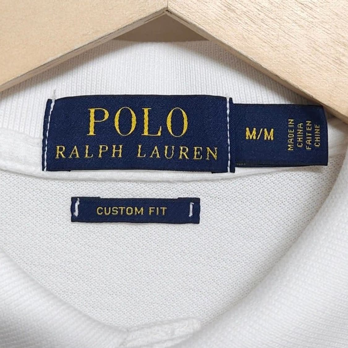 95~100 POLO 폴로 랄프로렌 반팔 카라티 커스텀핏 화이트 상품이미지3