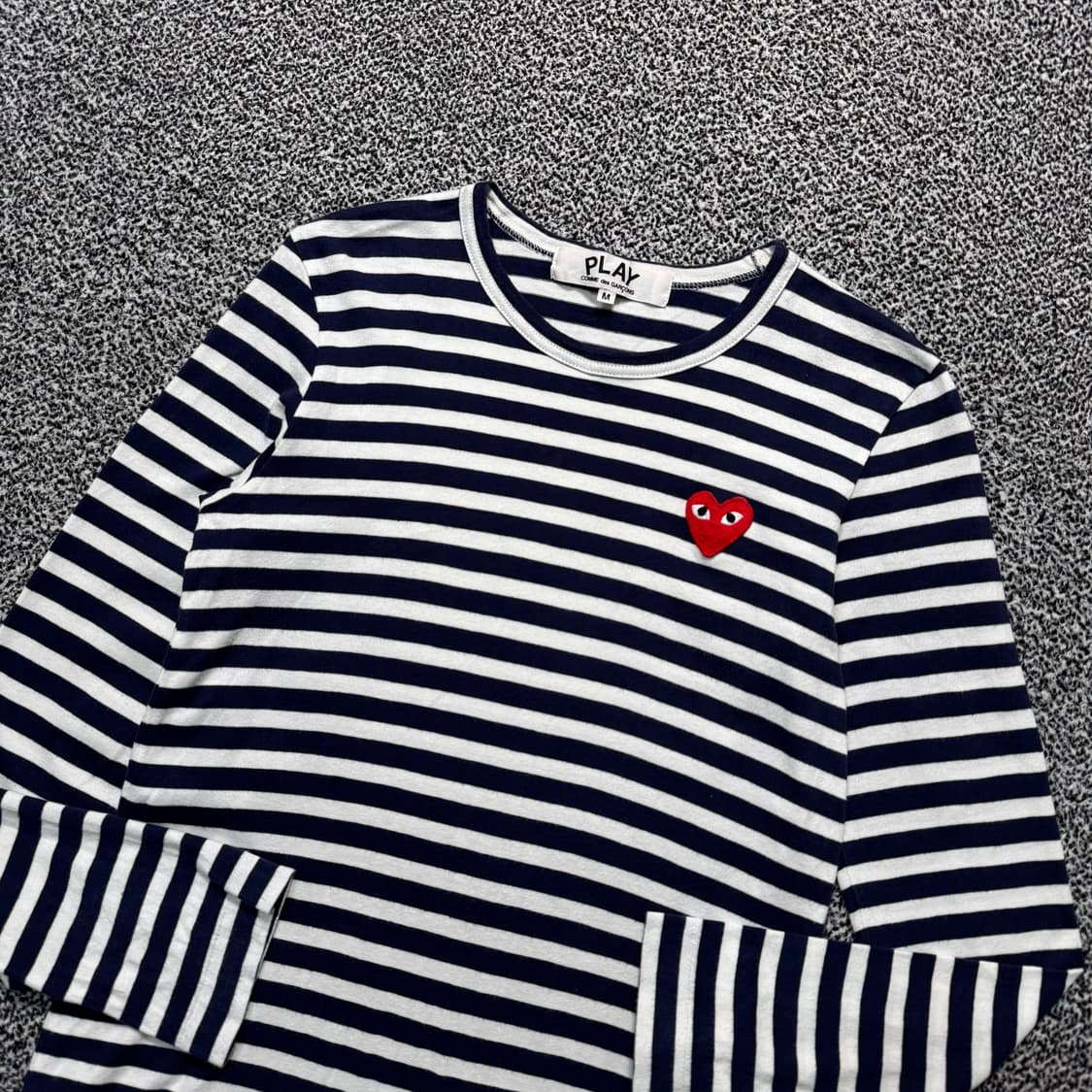 Name : 꼼데가르송 스트라이프 시그니처로고 롱슬리브 :)  상품이미지2