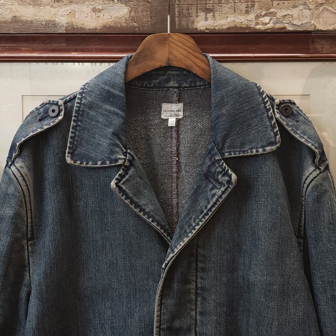 90s 켈빈 클라인 데님 워크자켓 이탈리안 데님 L 상품이미지4