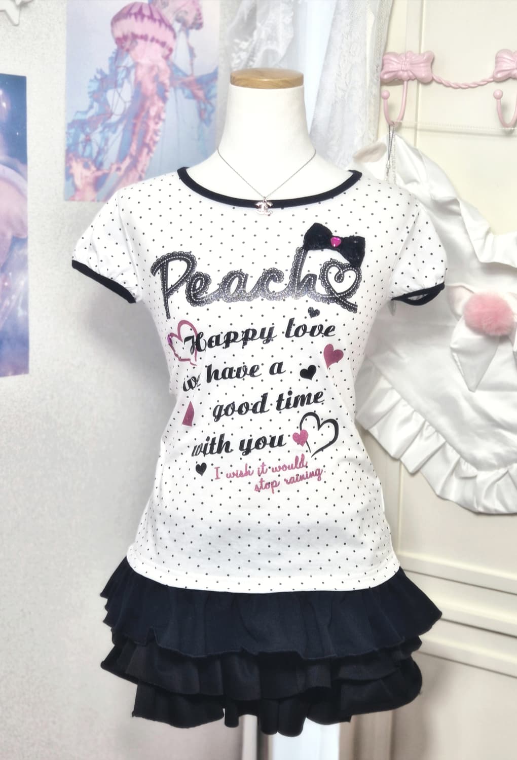 헤이세이 도트 큐빅 글리터 프릴 탑 히메갸루 트랄라라  상품이미지1