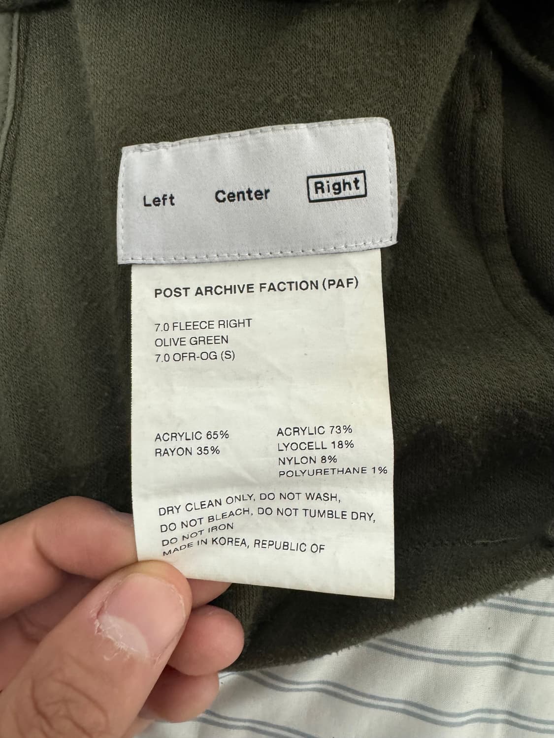[S] PAF 7.0 fleece right olive green 상품이미지5