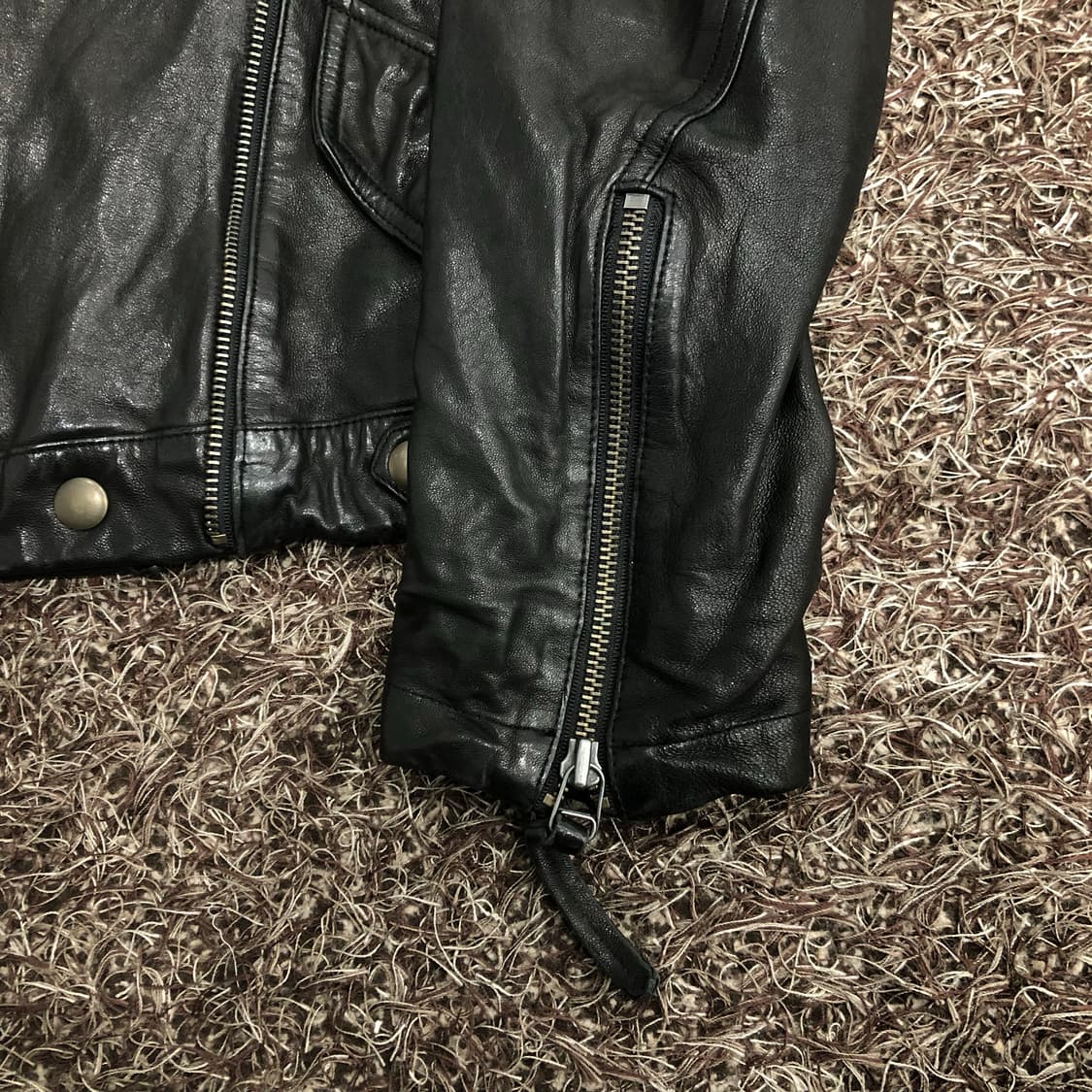 빈티지 양가죽 바이커 레더 가죽 라이더 자켓 상품이미지3
